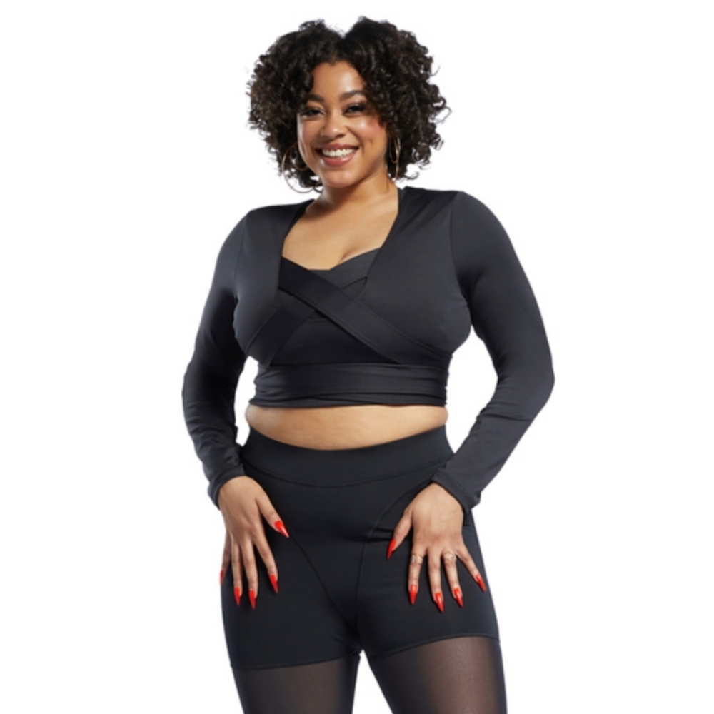 REEBOK CARDI B LONG SLEEVE CROP TOP